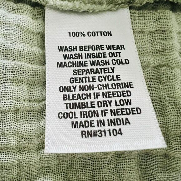 Wonderly Sage Green 100% Cotton Flowy Lightweight Blouse Made in India -Plus XXL - Picture 8 of 8